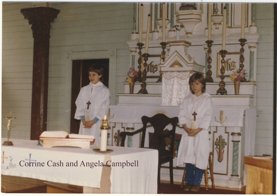 Corrine Cash and Angela Campbell, first female altar servers