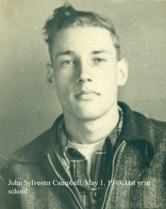 John Sylvester Campbell, May 1, 1949, last year at school