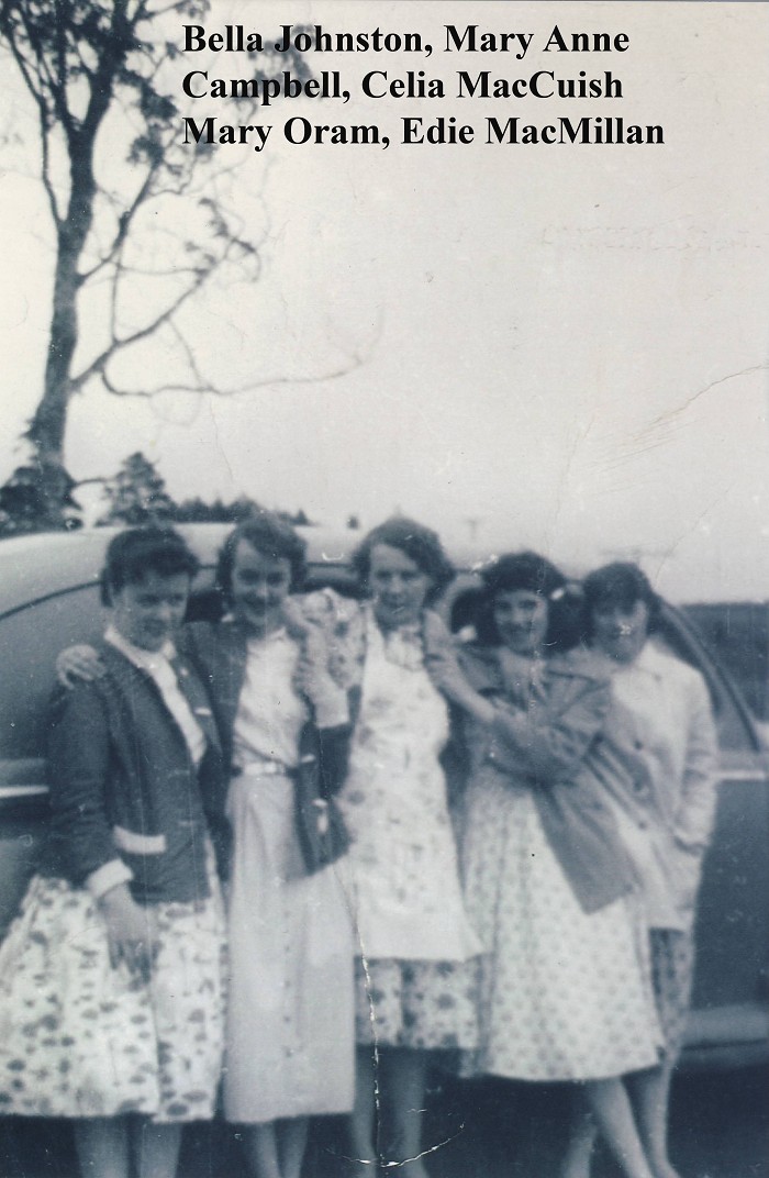 Bella Johnston, Mary Anne Campbell, Cecia MacCuish, Mary Oram and Edie MacMillan